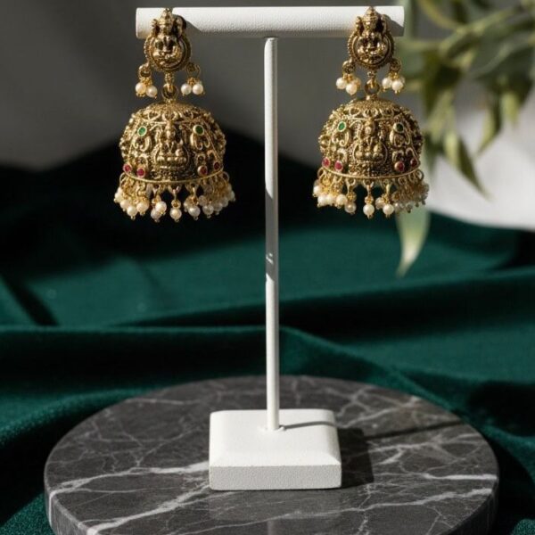 Classic Antique Gold Jhumka Earrings