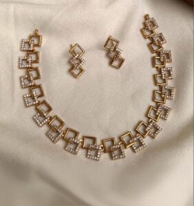Gold-Plated American Diamond Necklace Set