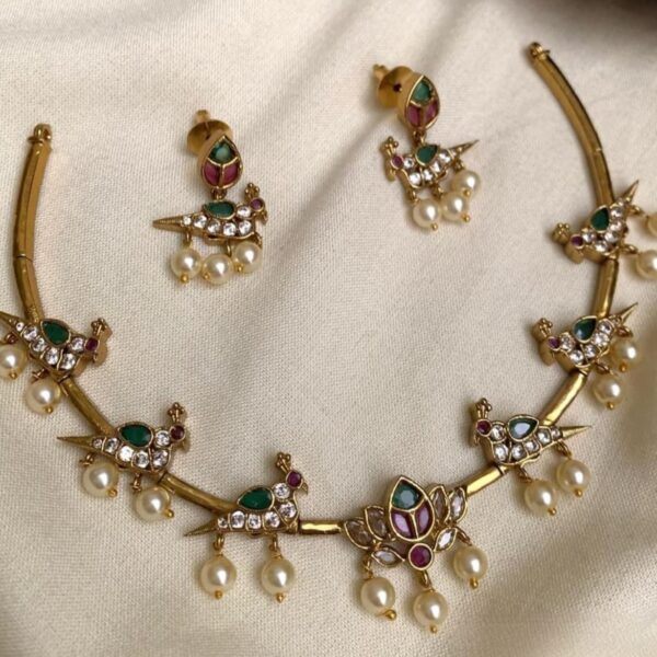 Parrot & Lotus Design Necklace