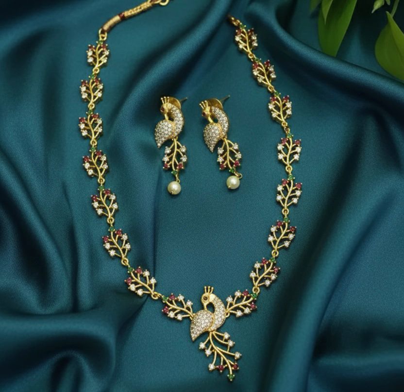 Peacock Multi-Diamond Necklace